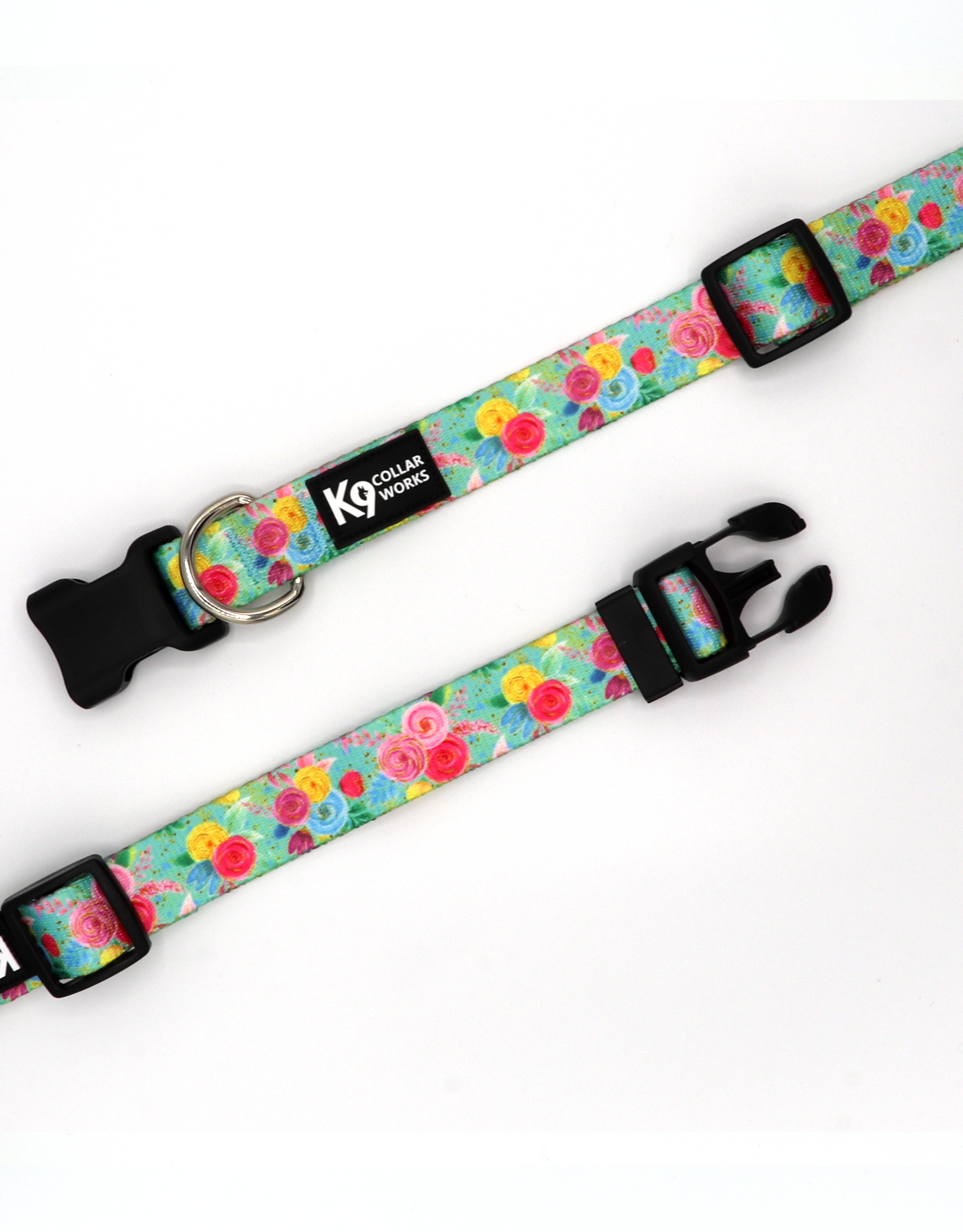 1" Dog Collar - Blue Floral