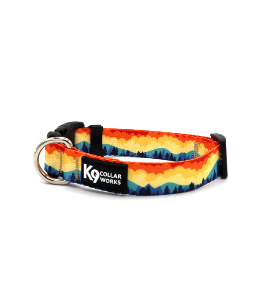 1" Dog Collar - Retro Mountains